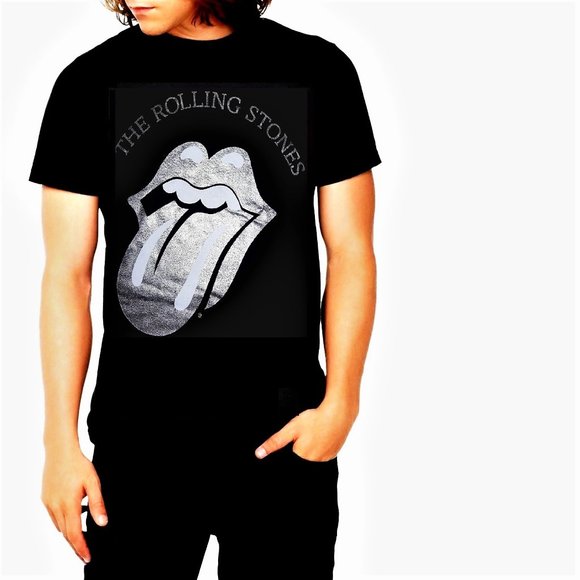 the Rolling Stones Other - The Rolling Stones Silver Tongue Logo rock Official cotton T-Shirt XXL 2XL NWT